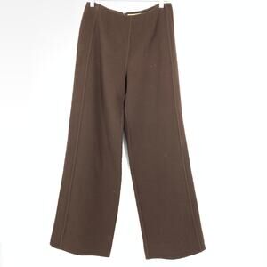 Luciano Barbera Wool Trousers Womens 28" Brown High Waist Wide Leg *FLAWS